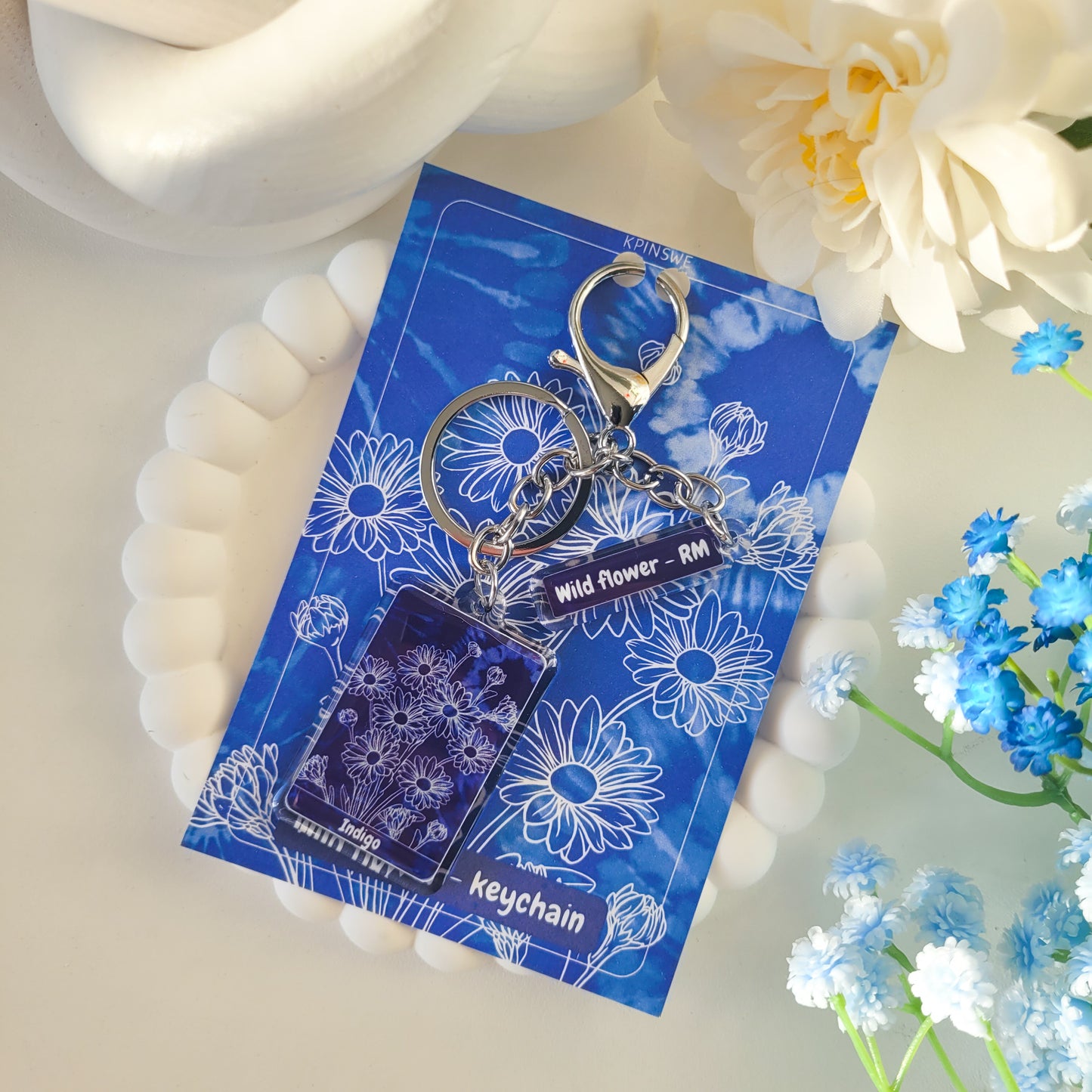 Indigo keychain