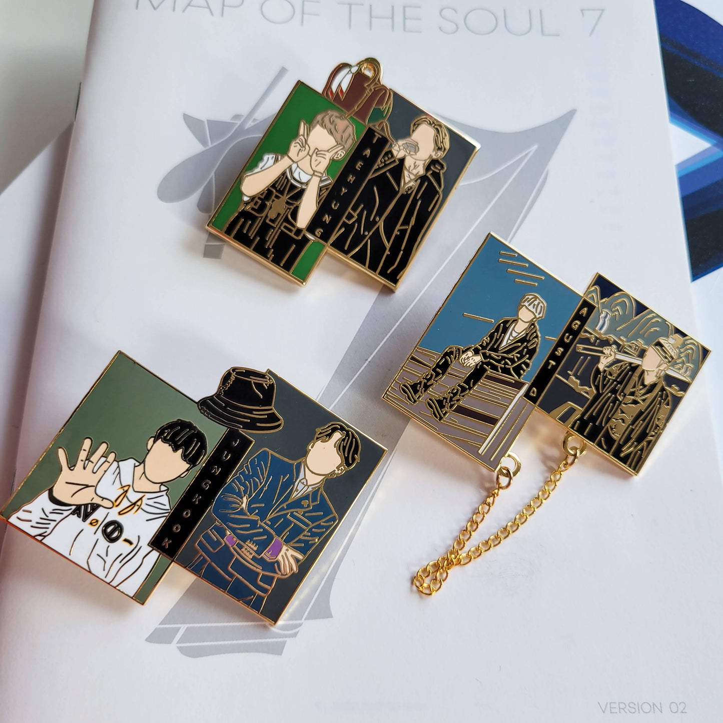 Bts pins now and then Enamel pin