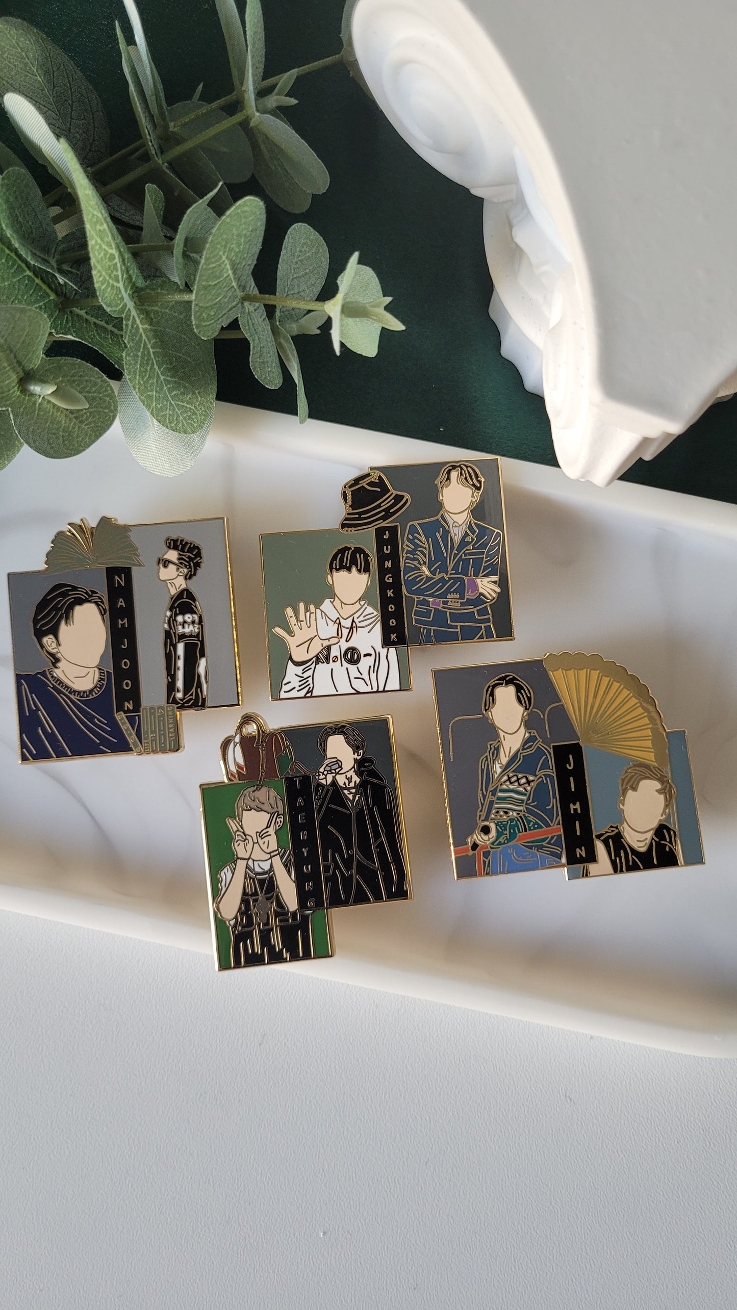 Bts pins now and then Enamel pin