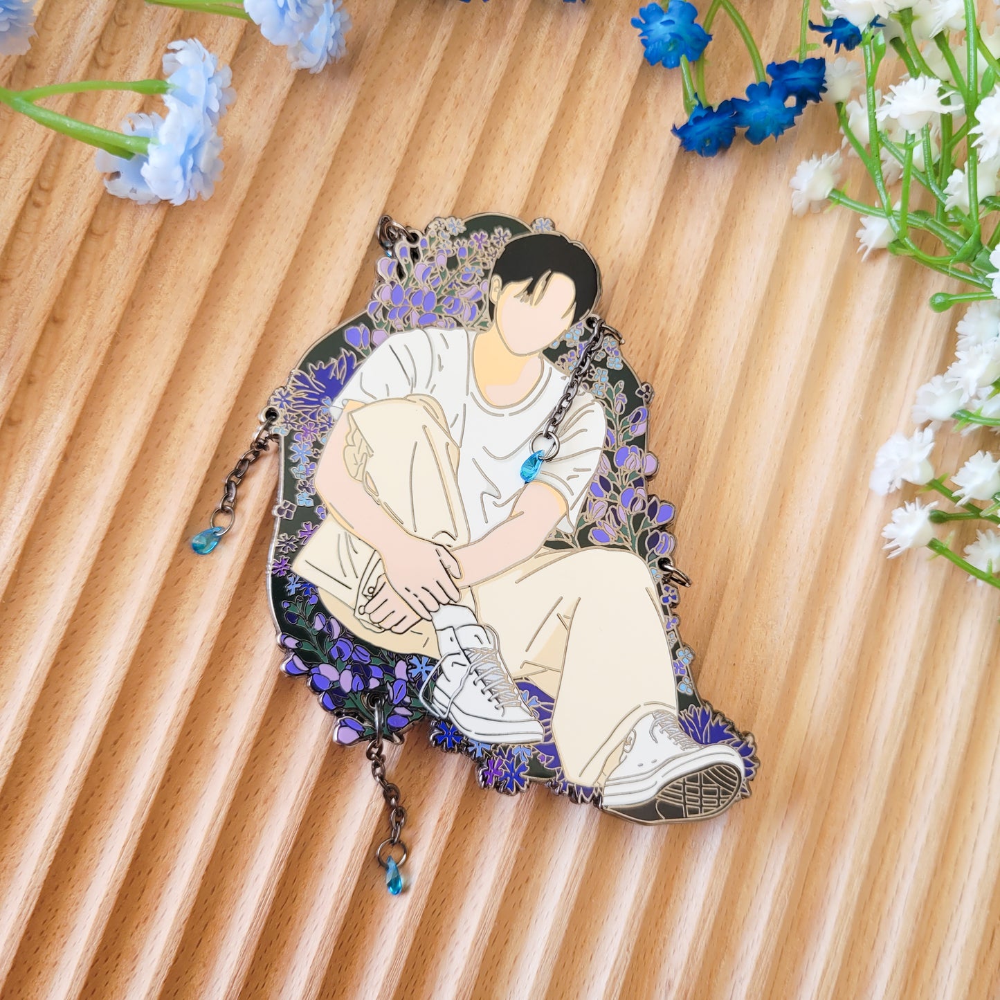 RM indigo Enamel pin