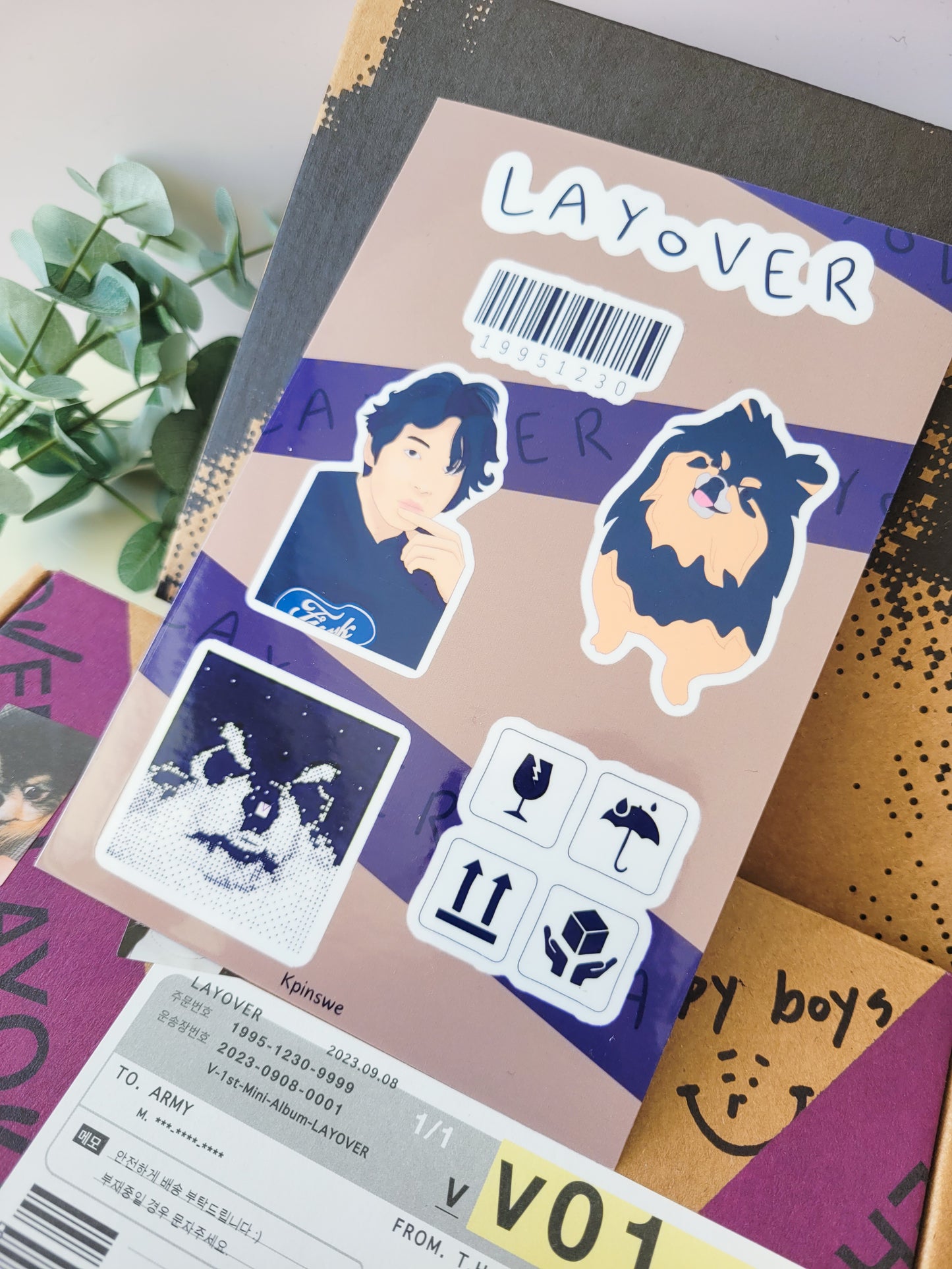 Taehyung Layover sticker sheet